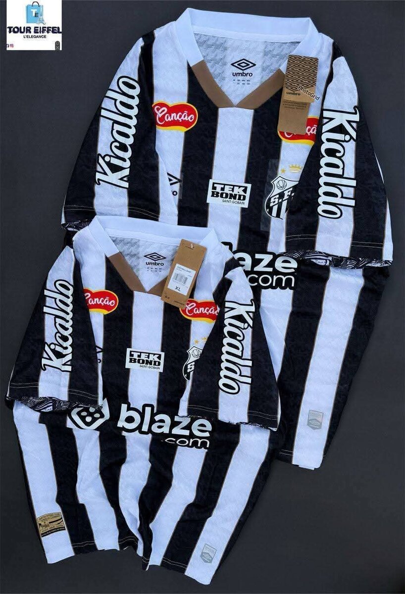Maillot de football rayé noir et blanc Umbro