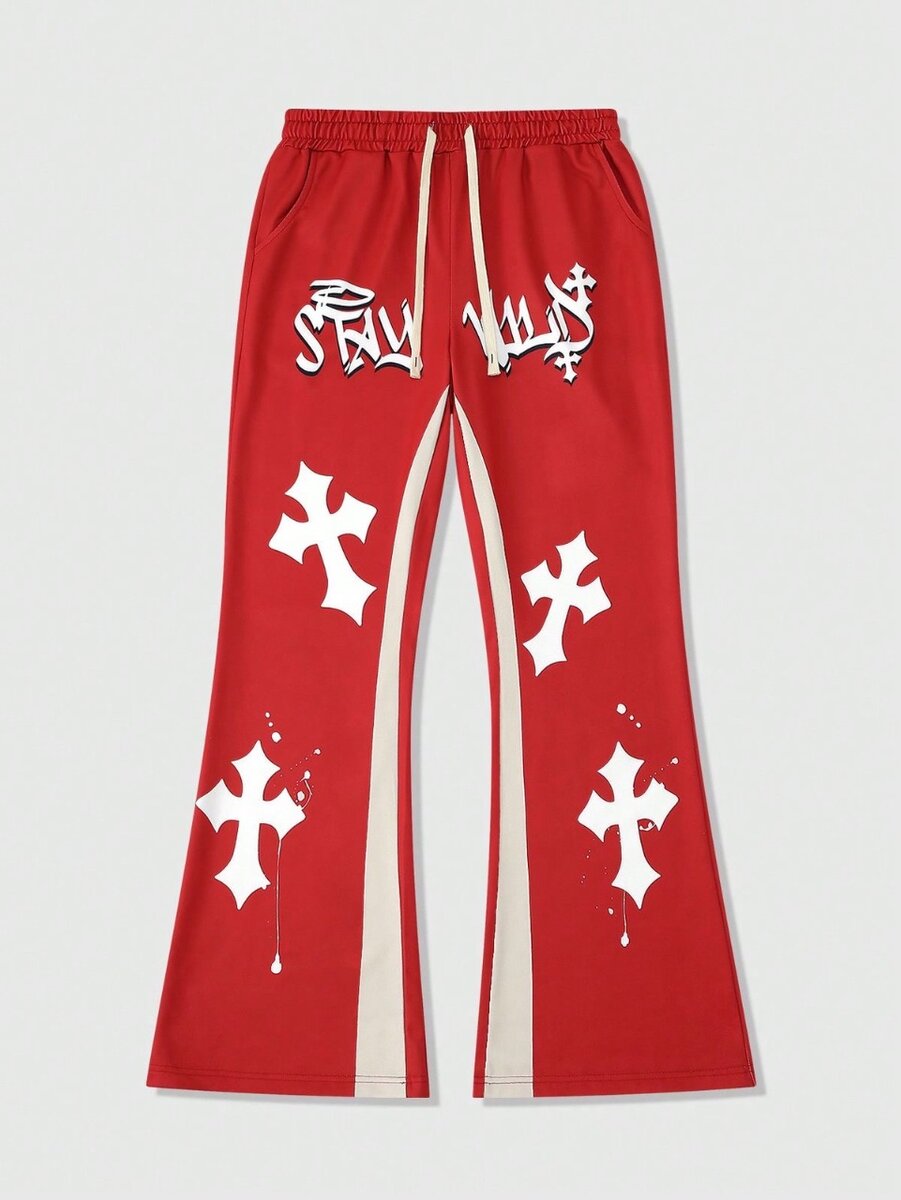 Cross print drawstring