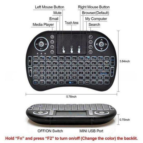 Clavier Air Mouse Sans Fil I8