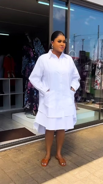 Women's dress is white