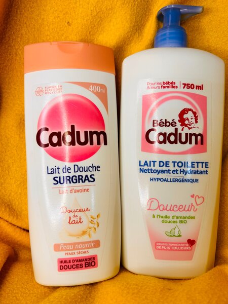Lait de corps Cadum et lait de toilette Cadum