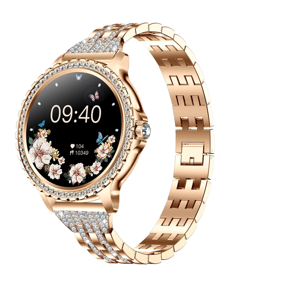 Montre connectée élégante dorée