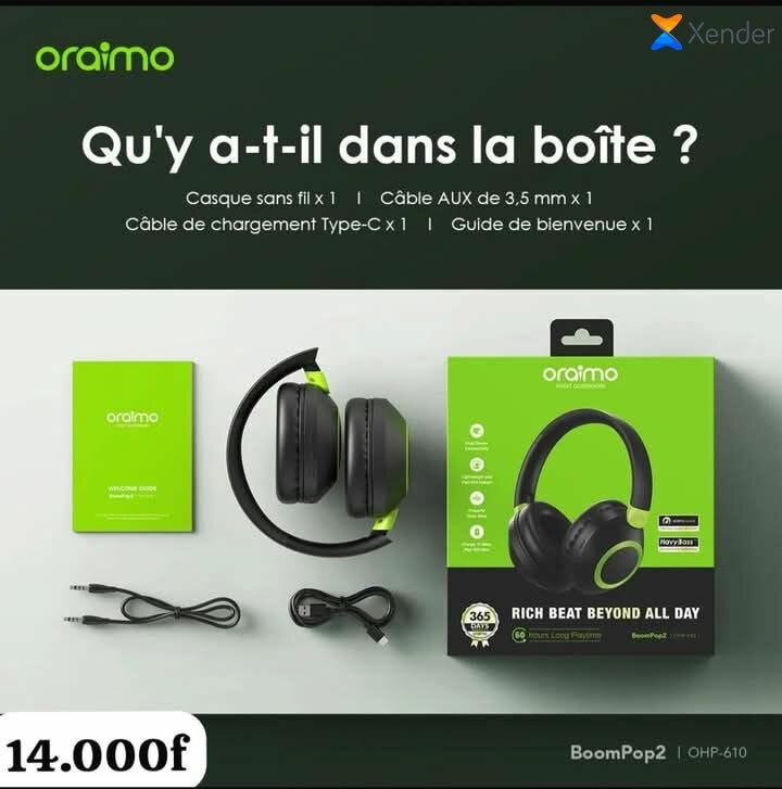 Casque Bluetooth Oraimo BoomPop2