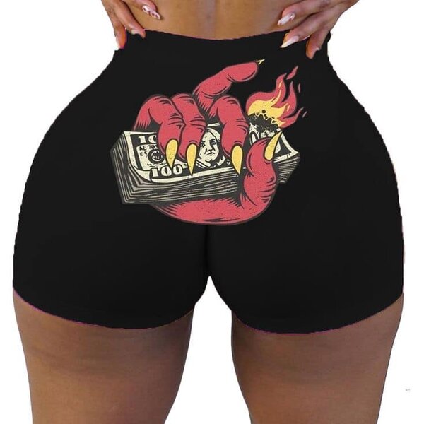Printed booty shorts