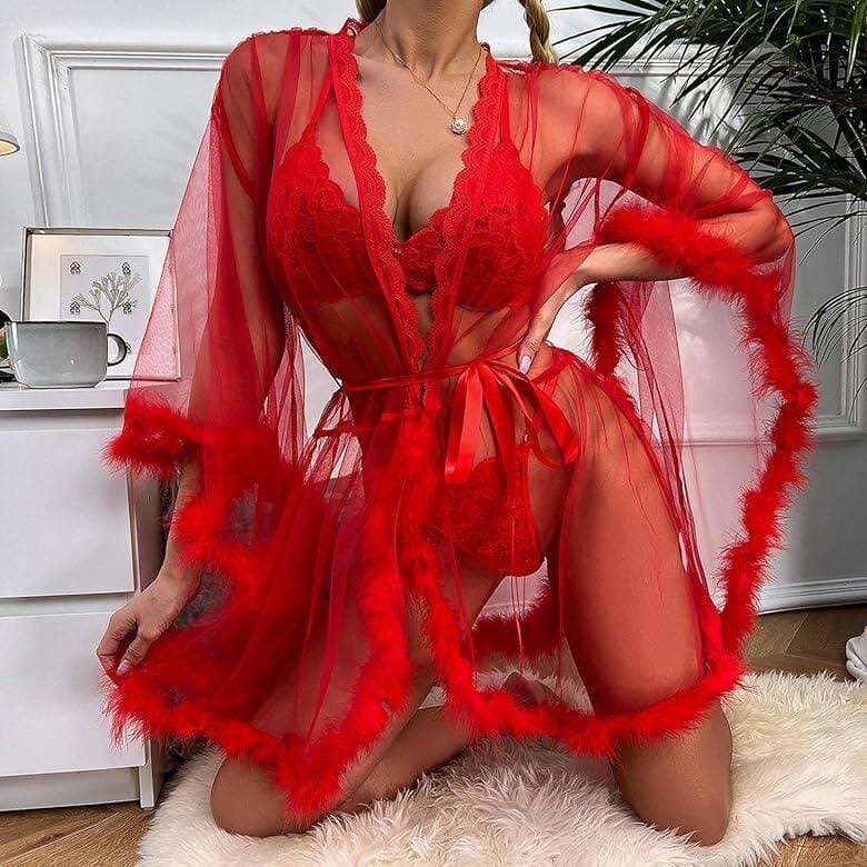 Ensemble lingerie rouge sexy