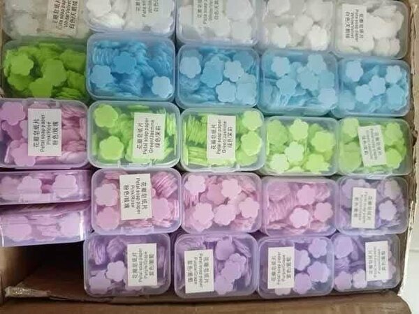 Feuille de savon pour le lavage des mains