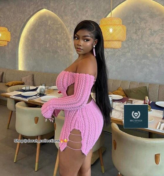 Robe moulante rose