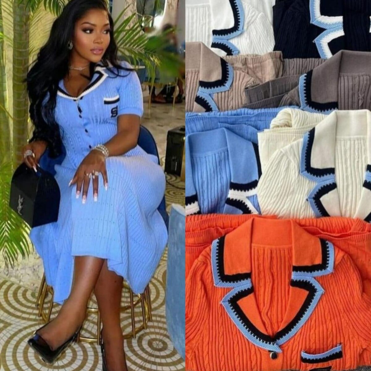 Robe mi-longue en tricot élégant