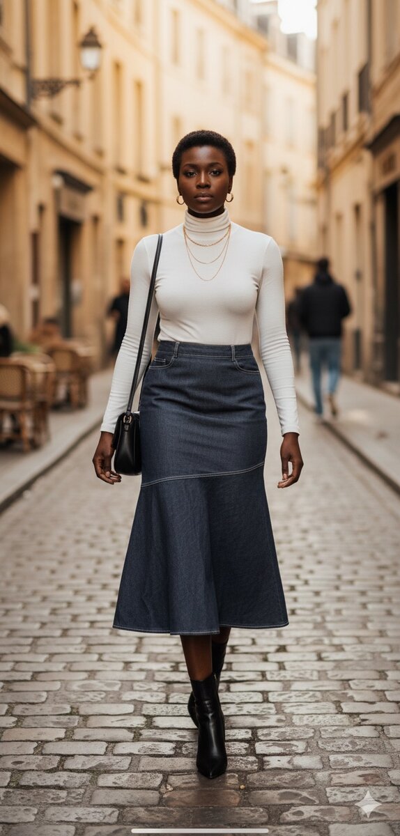 Jupe élégante en denim