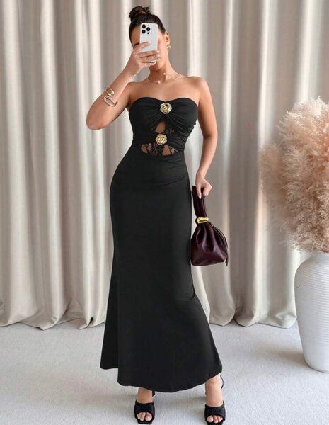 Robe longue élégante noire