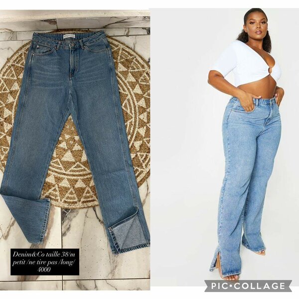 Jean droit taille haute femme
