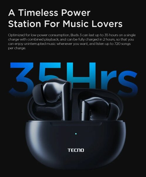 Ecouteurs Bluetooth Tecno Buds 3