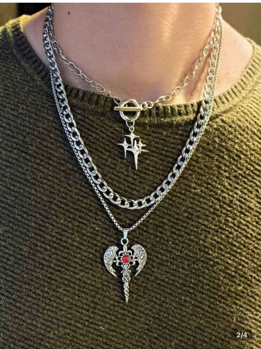 Collier multicouche gothique