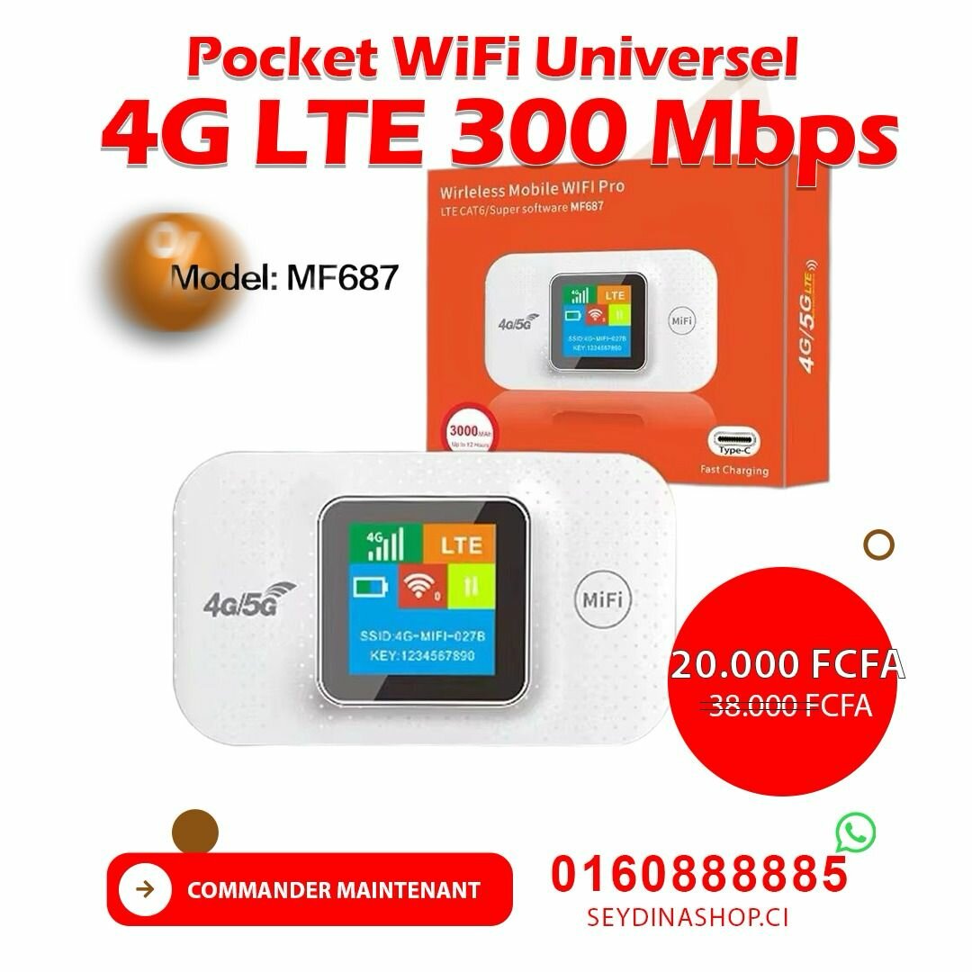 Pocket wifi 4G Universel 300Mb