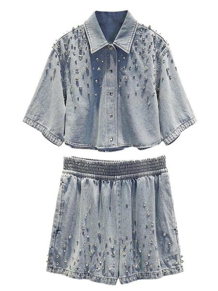 Demin dress, Demin 2pieces , Demin car wash trousers