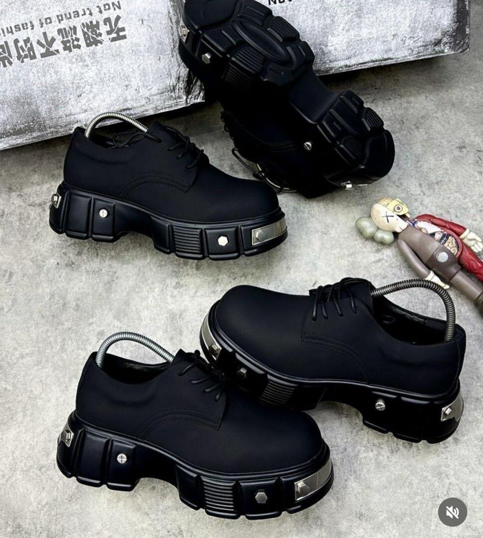Men's Black Platform Shoes