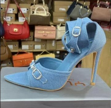 Chaussures à talons hauts pour femmes élégantes bleu