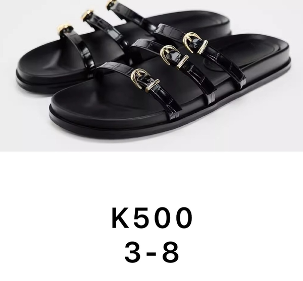 black sandals