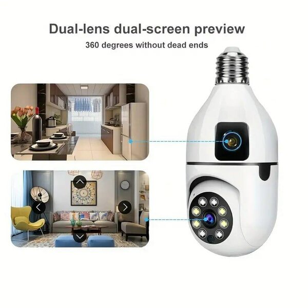 Caméra WiFi à double objectif, caméra de surveillance domest