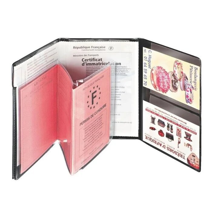 Porte-documents en cuir véhicule