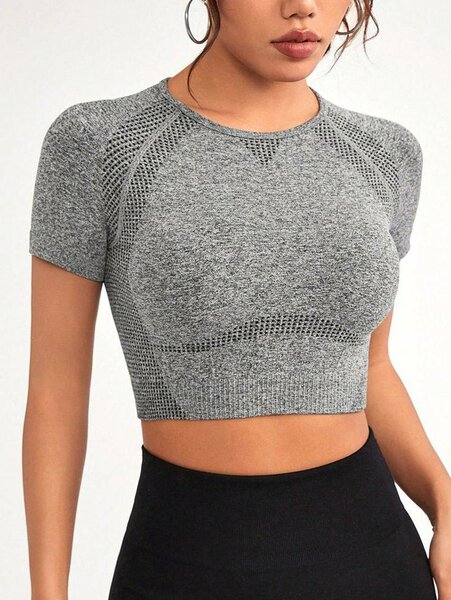 Gray Crop Top
