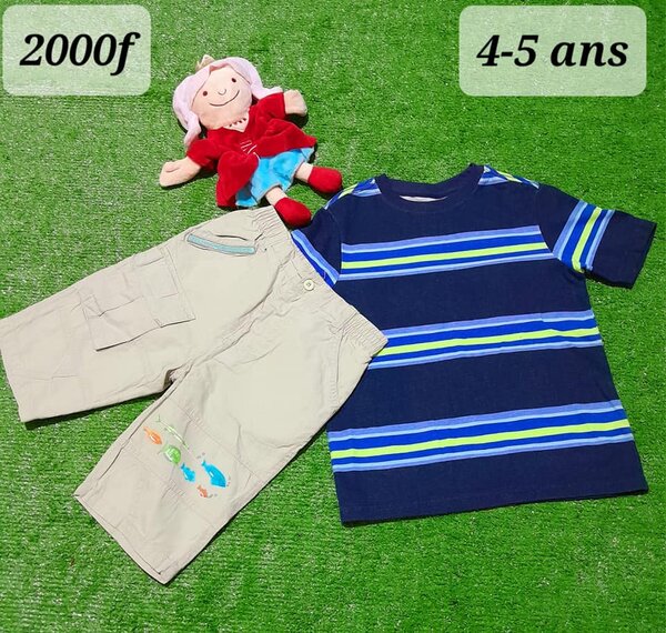 Tenue du garçon, short + T-shirt 4-5 ans