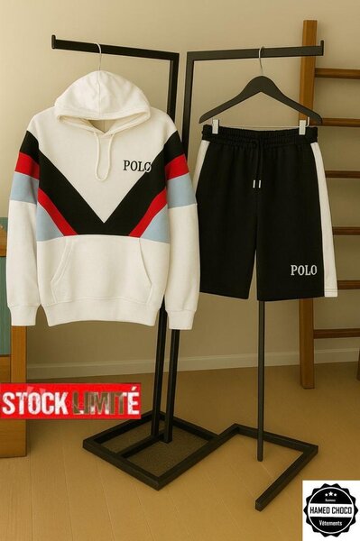 Ensemble sweat à capuche et short Polo