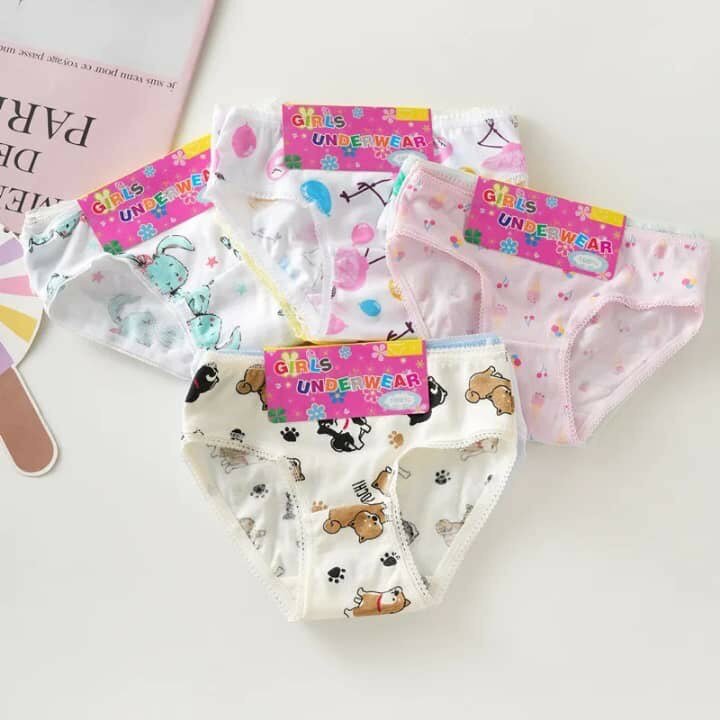 6 slips Enfant Fille  Coton