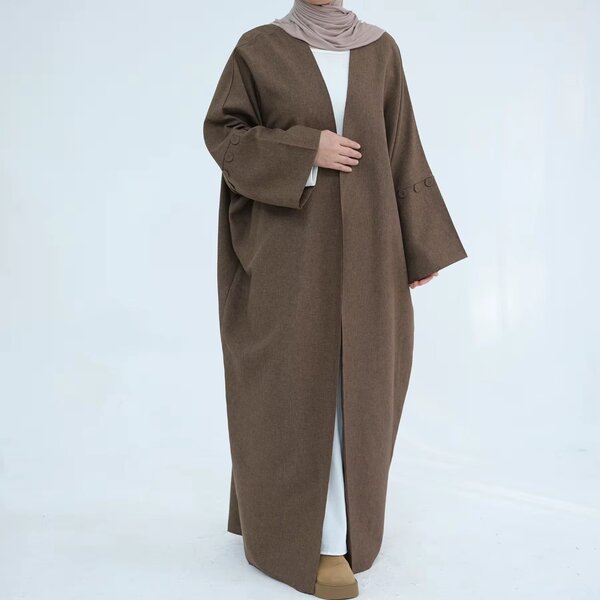 Linen Open Abaya