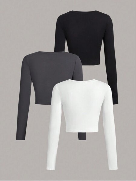 SHEIN EZwear Pack Of 3 Women Versatile Casual Simple Long S
