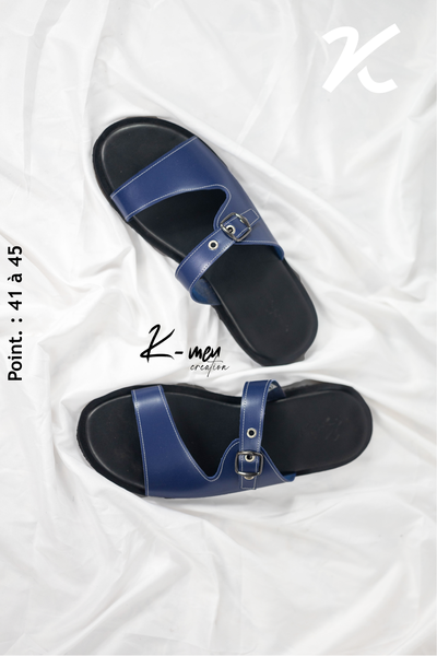 Sandales Homme Cuir Bleu