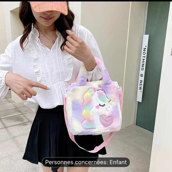 Sac à bandoulière licorne peluche