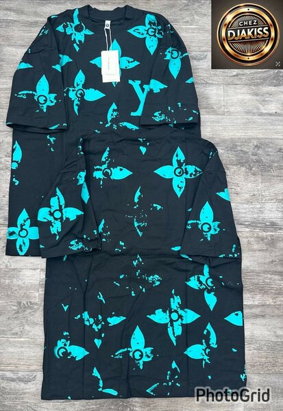T-shirt à motif fleuri bleu