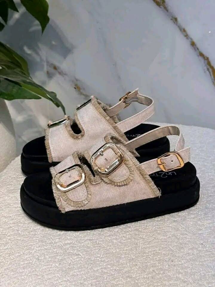 Sandales à plateforme en denim