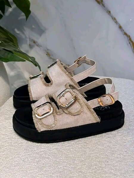 Sandales à plateforme en denim