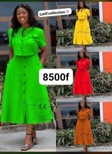 Robe Élégante Boutonnée Femme