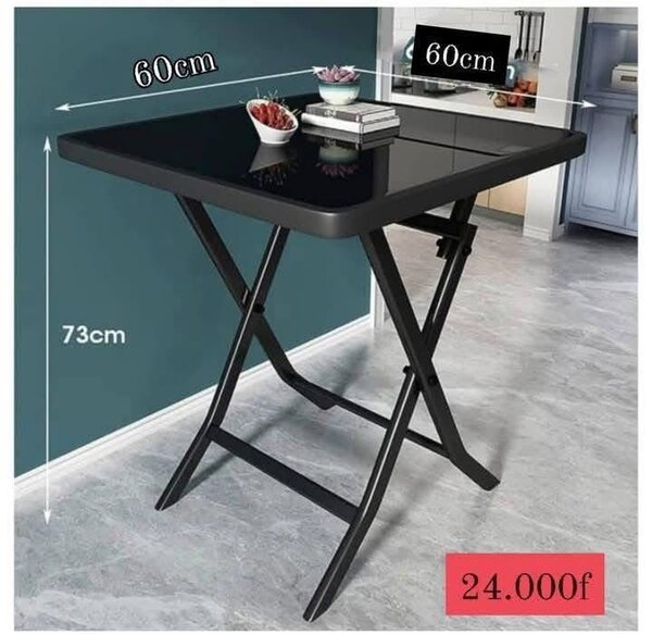 Table pliante carrée noire