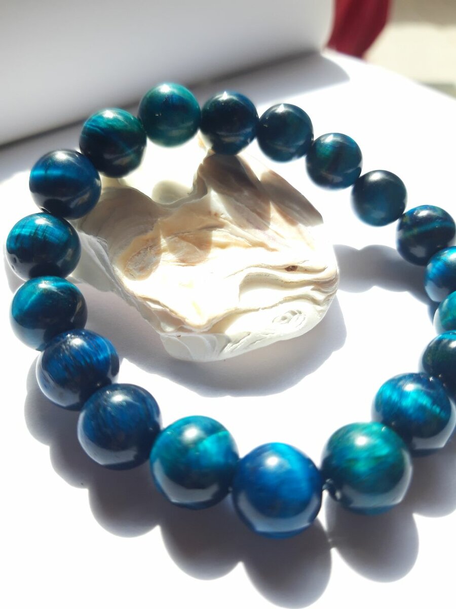 Bracelet œil de Tigre bleu