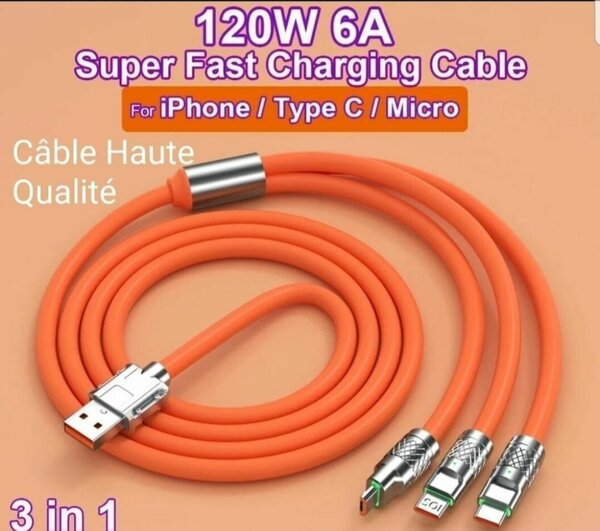 Câble 3 en 1 Charge Rapide