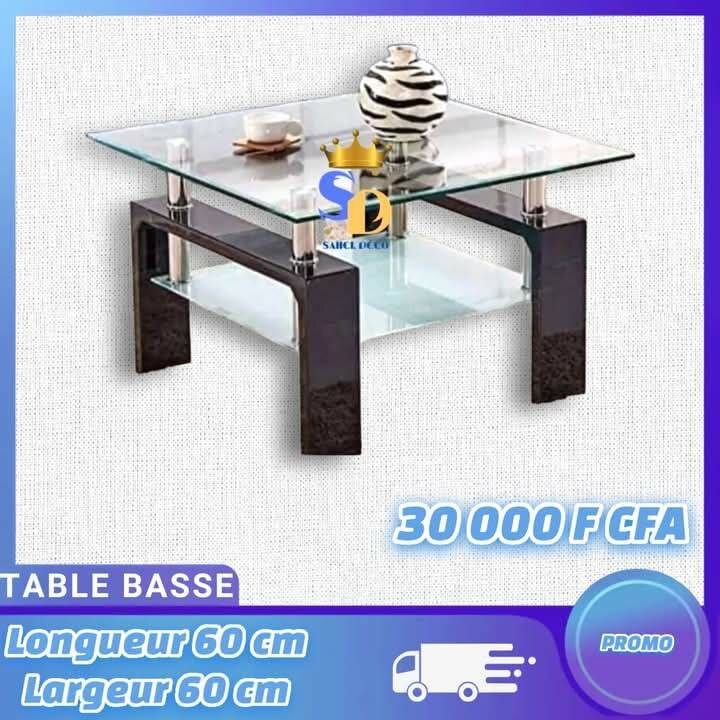Table vitrée Centrale Basse transparent