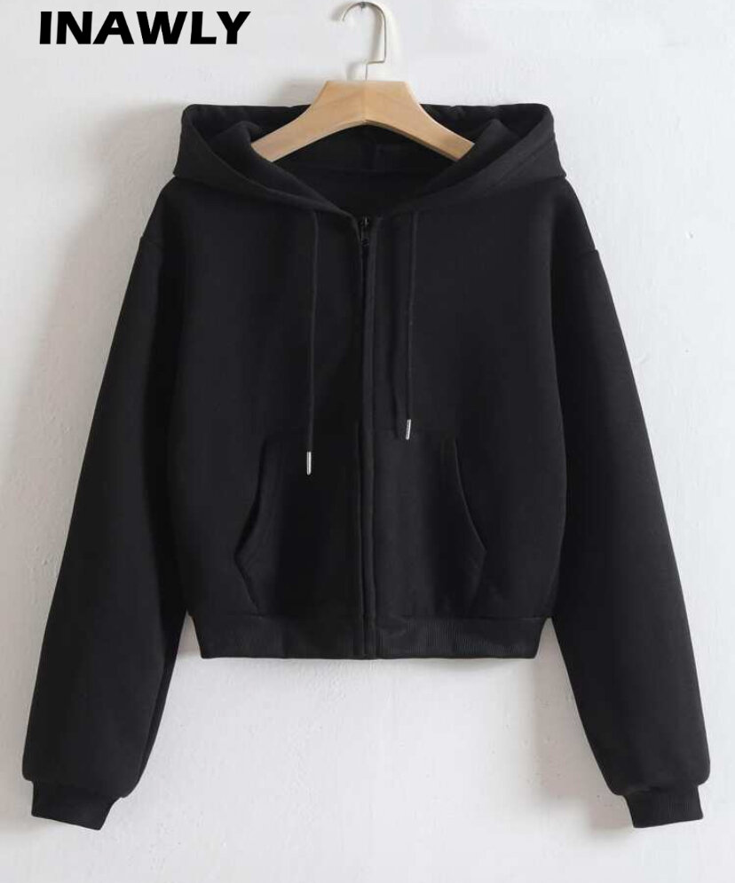 Veste à capuche zippée noire
