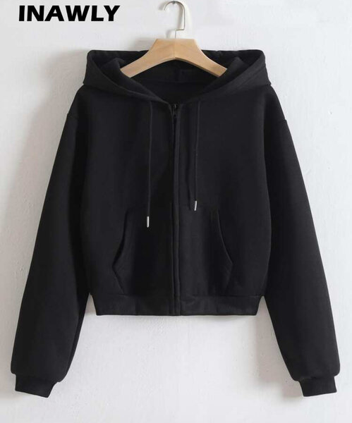 Veste à capuche zippée noire