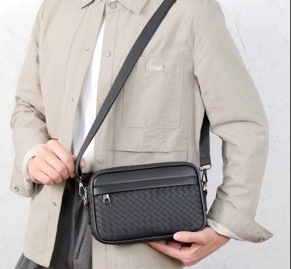 Sac bandoulière tissé homme