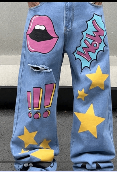 Jeans décontractés pop art