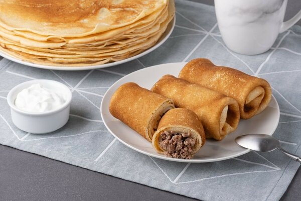Crêpes fourrées viande délicieuses