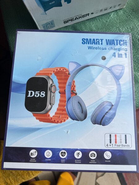 Headphone + smart watch.