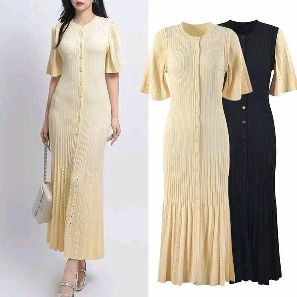 Robe Longue Tricot Élégante