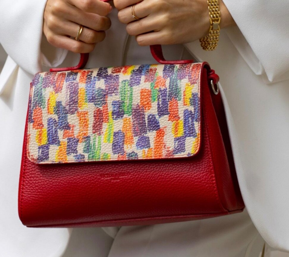 Sac en bandoulière Victor&Hugo en cuir Amalia couleur rouge