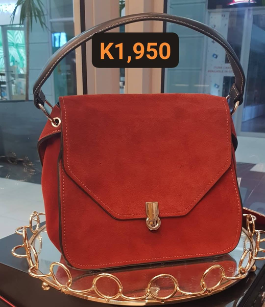 brown suede bag