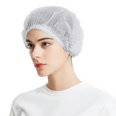 Disposable White Hairnets - 100pcs